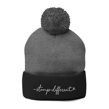 Stomp Different Embroidered Pom-Pom Beanie