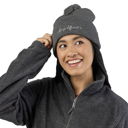 Stomp Different Embroidered Pom-Pom Beanie