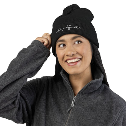 Stomp Different Embroidered Pom-Pom Beanie