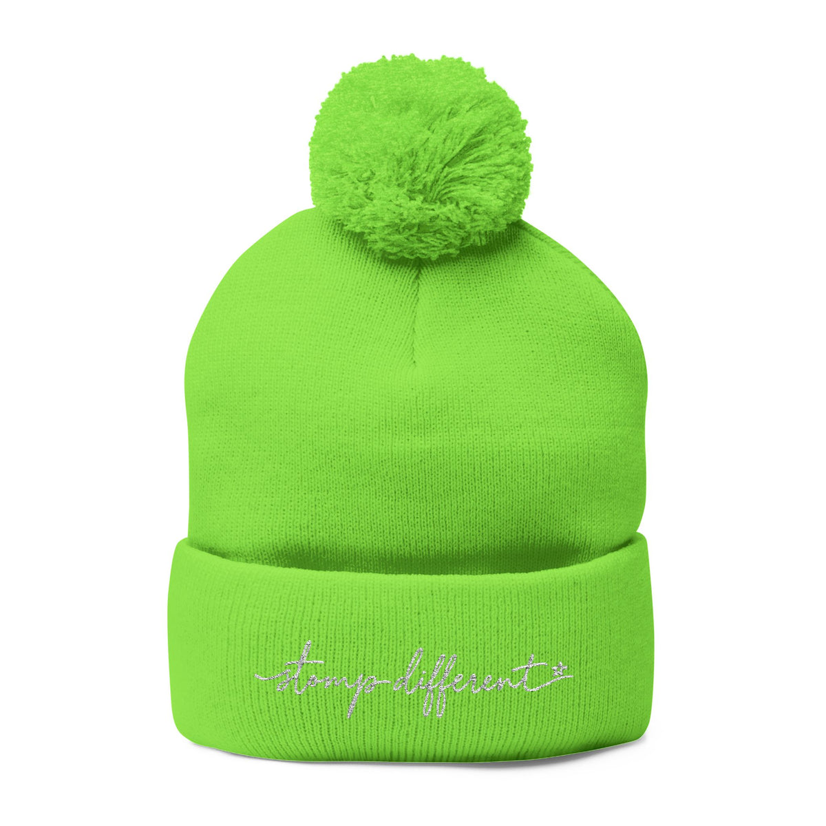 Stomp Different Embroidered Pom-Pom Beanie