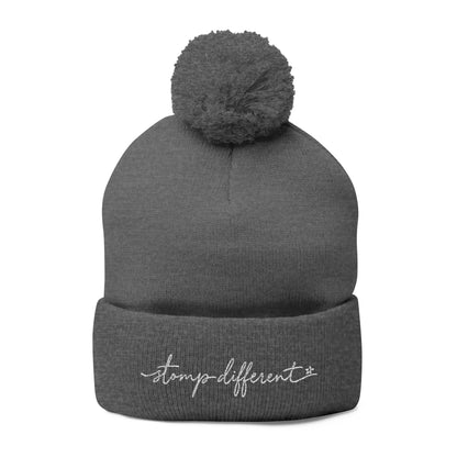 Stomp Different Embroidered Pom-Pom Beanie