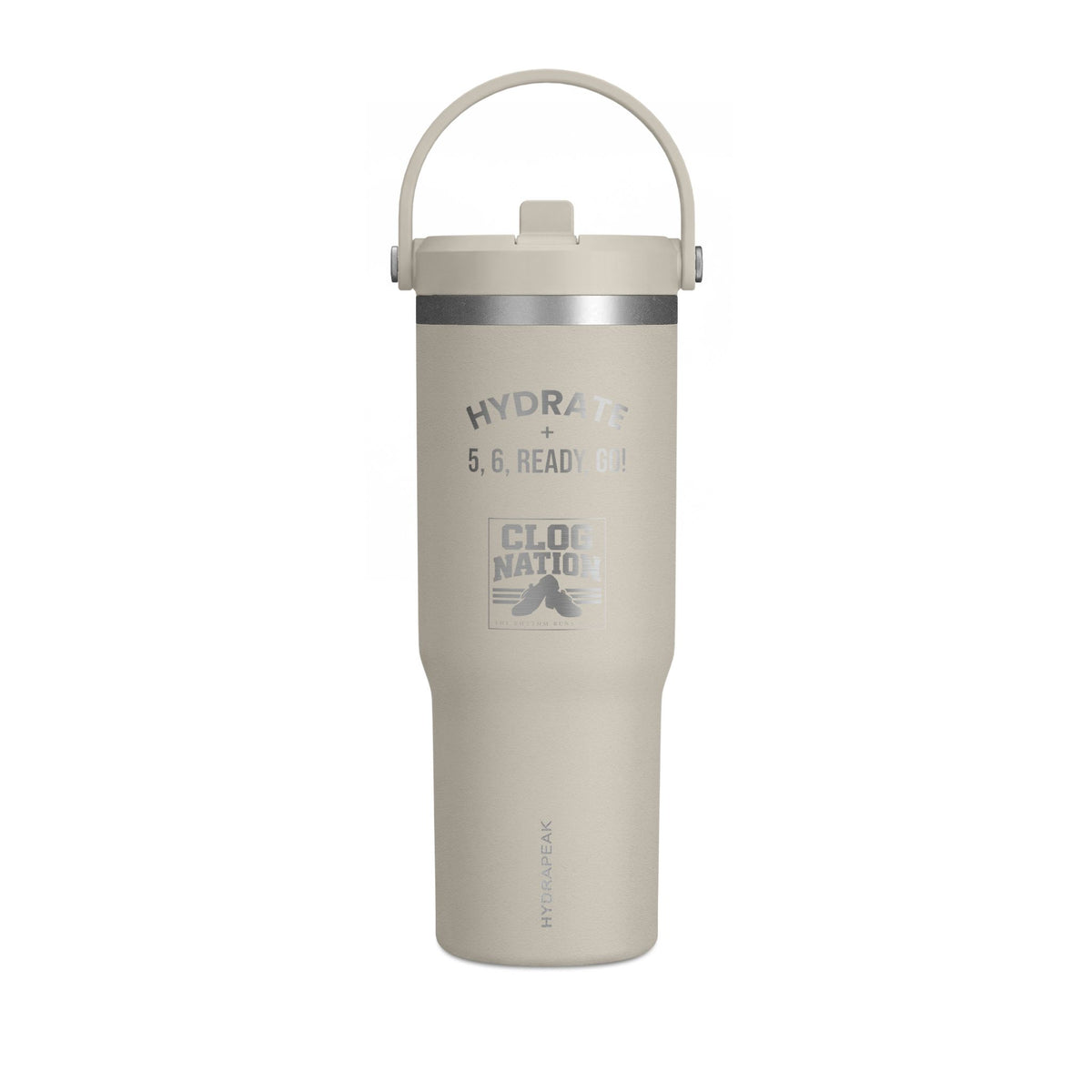 Hydrate + 5, 6, READY, GO! | 32oz Insulated Bottle with Built-In Straw