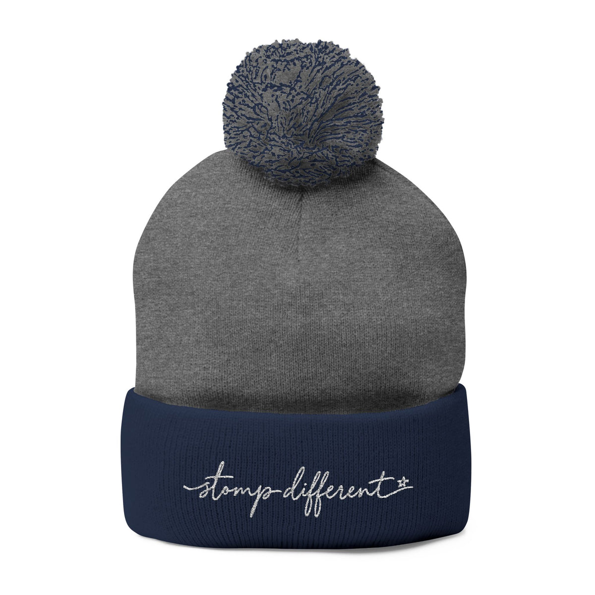 Stomp Different Embroidered Pom-Pom Beanie