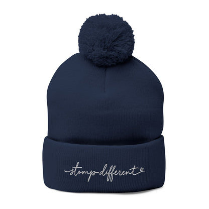 Stomp Different Embroidered Pom-Pom Beanie