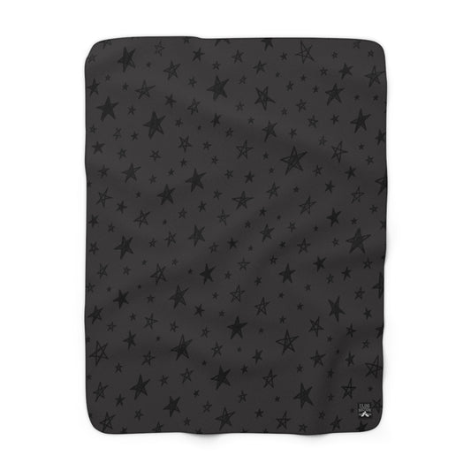 Scribble Star Sherpa Fleece Blanket